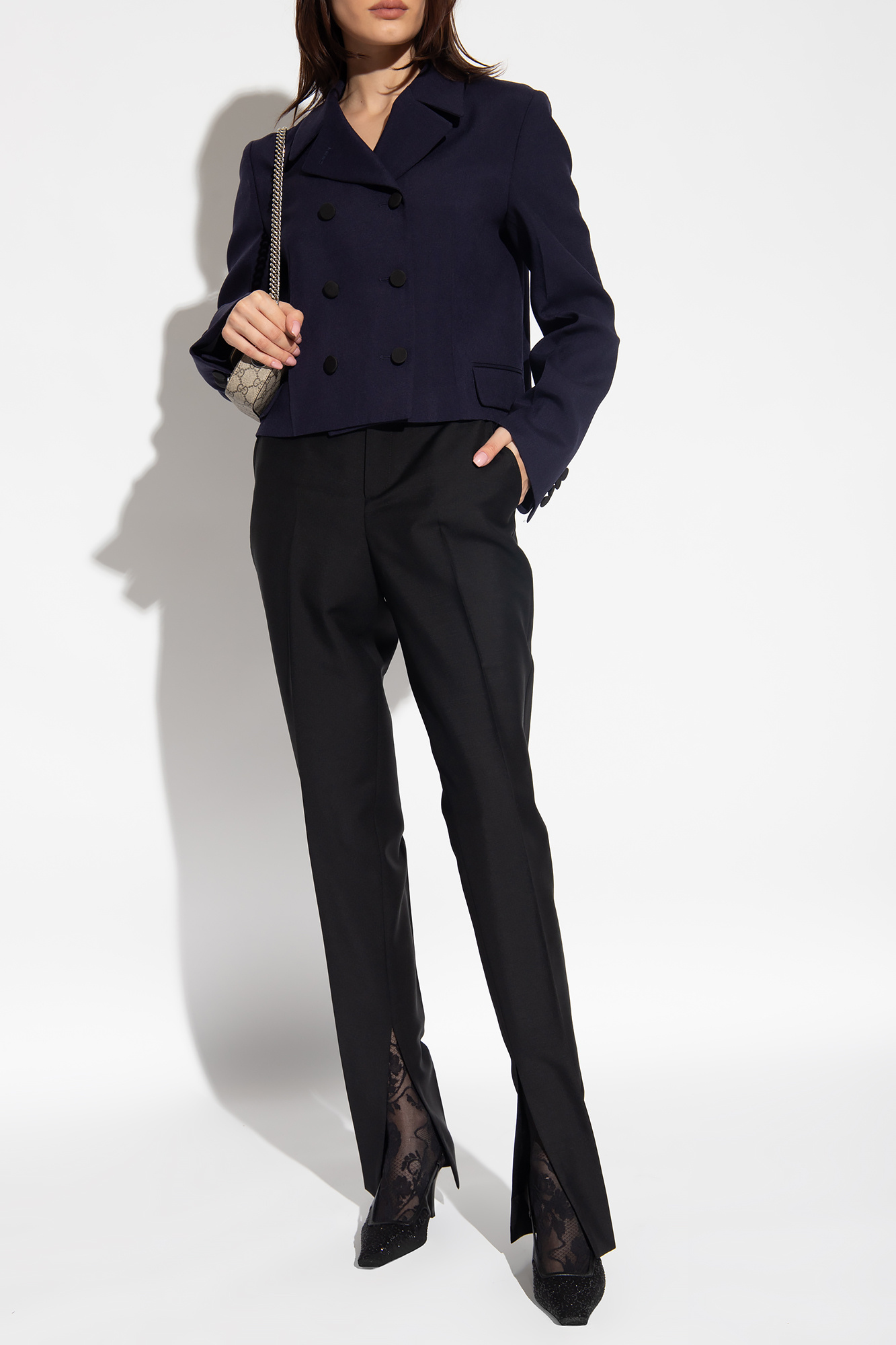 Blue navy gucci blazer price best sale